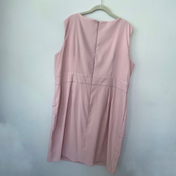 🪐Connected Apparel Pink Ruffle Dress with Pearl Jeweled collar in 20w🪐 - Picture 2 of 3
